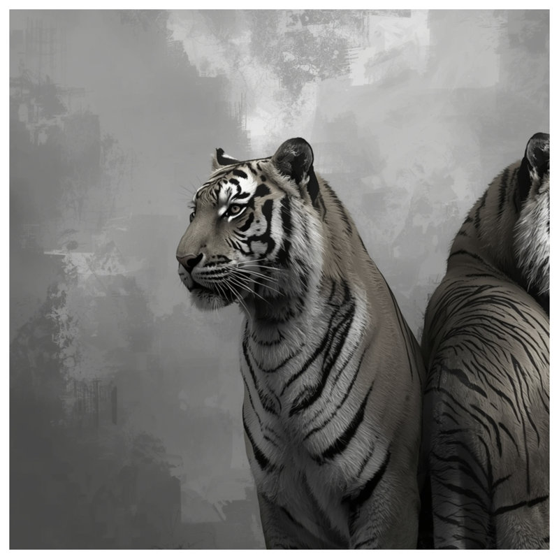 Deux couvertures Tigers blancs, 50in W x 60in H