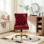 Chaise de bureau pivotante avec roulettes et garniture cloutée-1527371081