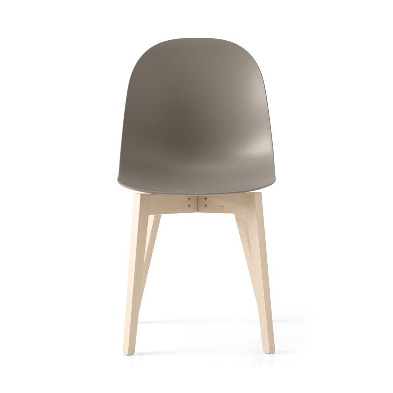 Academy Side Chair with Wooden Frame, Bleached, Matte Taupe