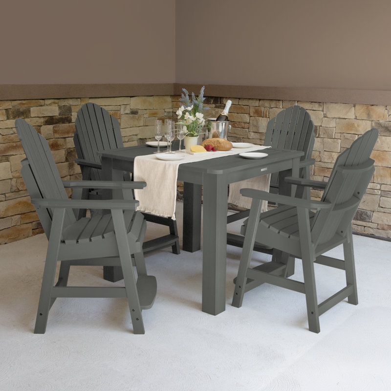 Anette 4-Person 42" Square, Counter-Height Dining Set, Coastal Teak