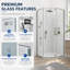 Cabine de douche pivotante semi-sans cadre P 34 po x H 72 po avec verre trempé transparent 5/16 po, installation réversible, chrome-57451830