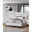 Cotemporary White Finish Full Size Panel Low-profile Bed Geometric Design Wooden Bedroom Furniture-1330797399
