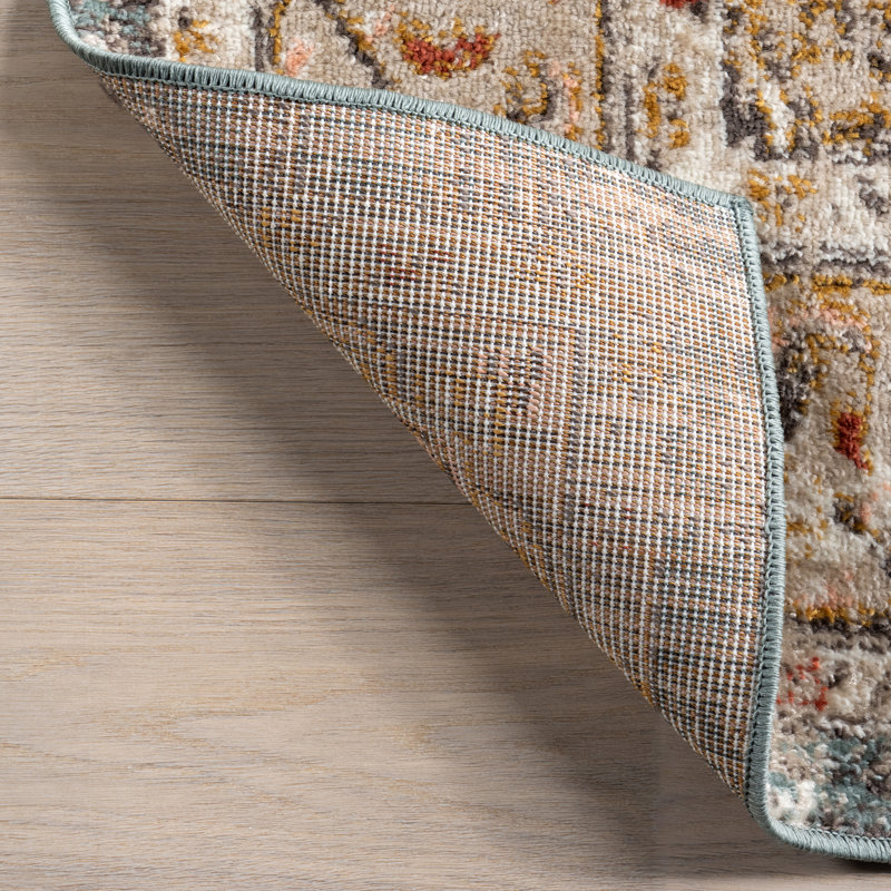Gulbranson Traditional Medallion Power Loom Performance Beige Rug, Rectangle 7' 10" x 10'