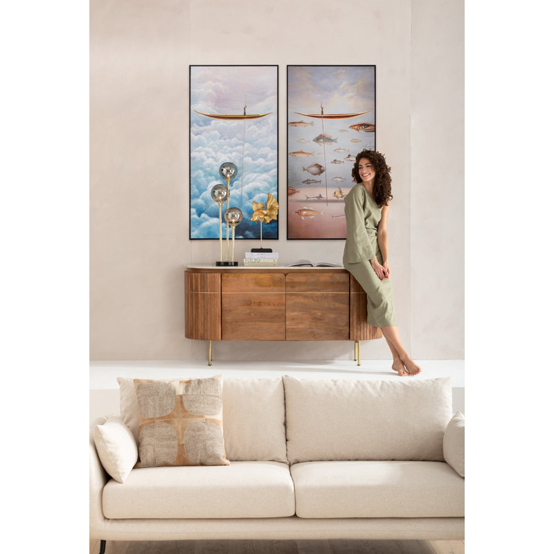 Framed picture Cloud Boat 60X120cm