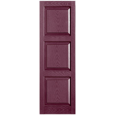 Custom Three Panel-style Raised Panel Vinyl Shutters Pair