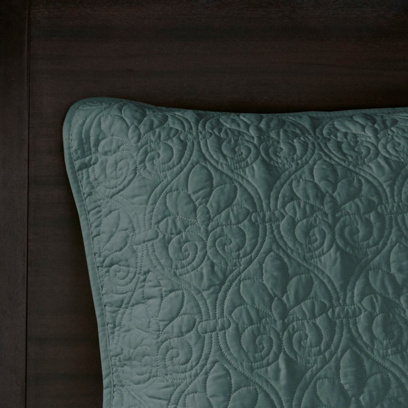 Ensemble de couvre-lit réversible Gracie Mills Sandy, Grand couvre-lit / couvre-lit, Vert baumier