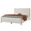 Structure de lit tapissier moderne Mid-Century avec tête de lit capitonnée et pieds en bois massif-1434221508