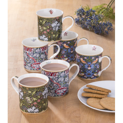 6pc William Morris mugs
