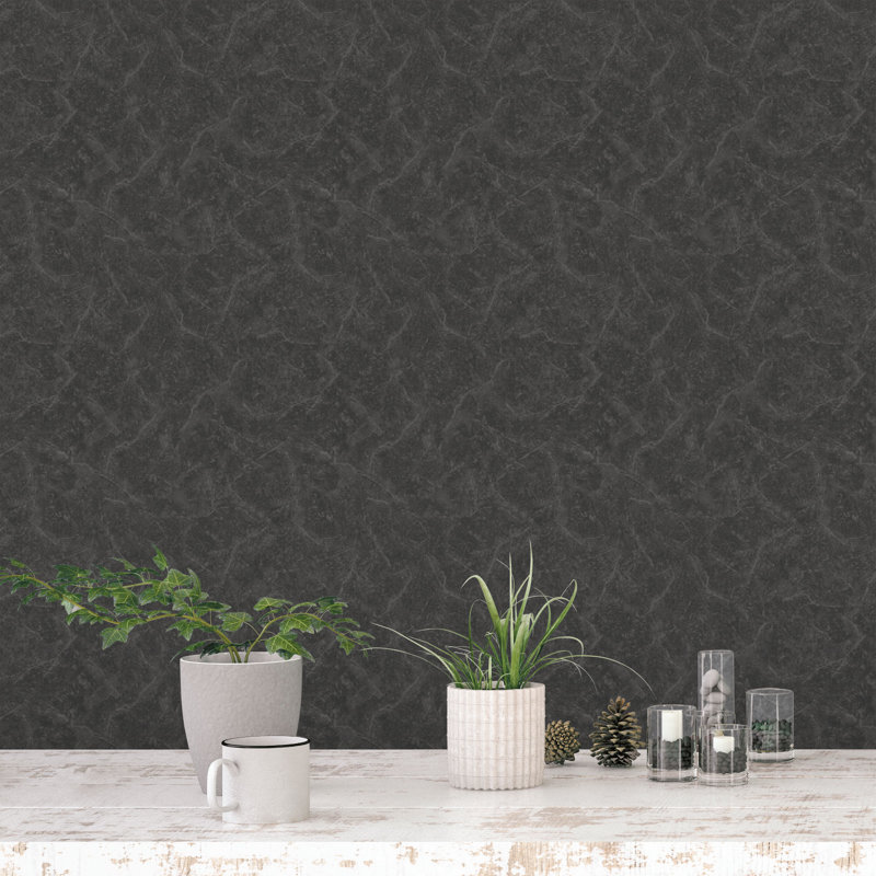 Ollinger 10.05m x 53cm Matte Wallpaper Roll, Black