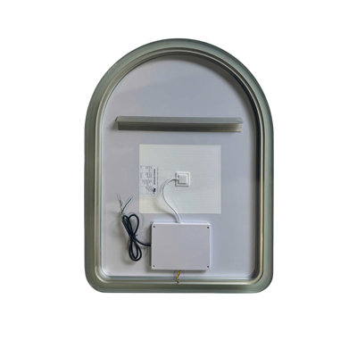 36 Inch Arch LED Front and Backlit Wall Mirror in Silver