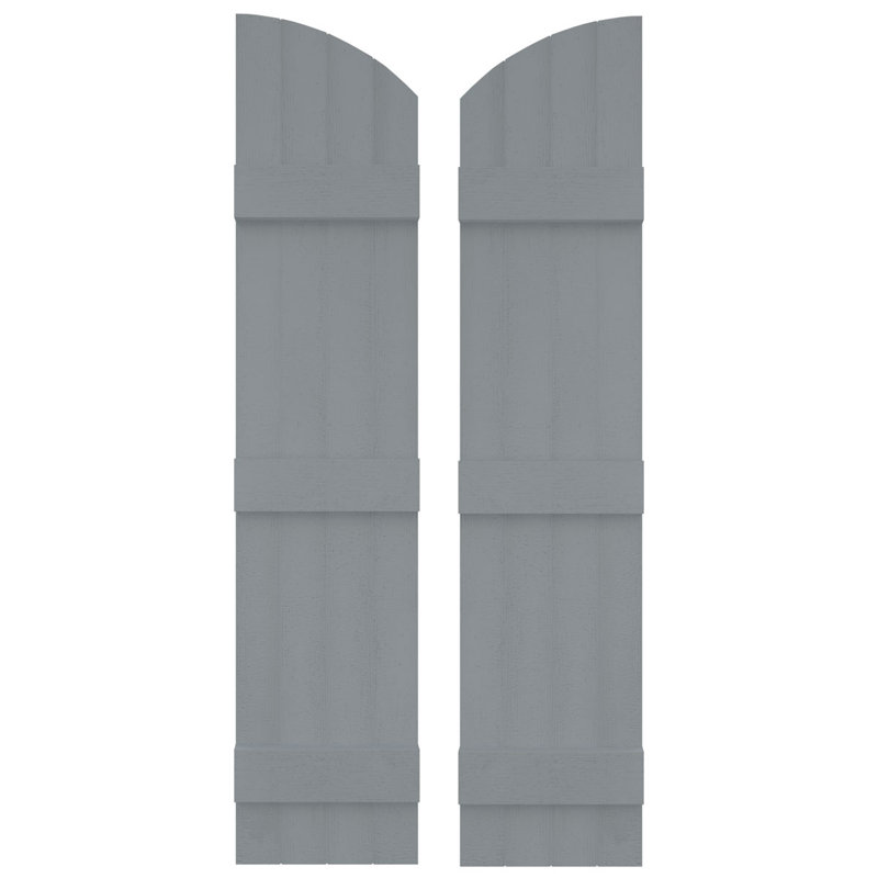 Builders Edge, paire de volets standard à quatre planches jointes avec arche, planche-n-lattes, 65 po, Platine