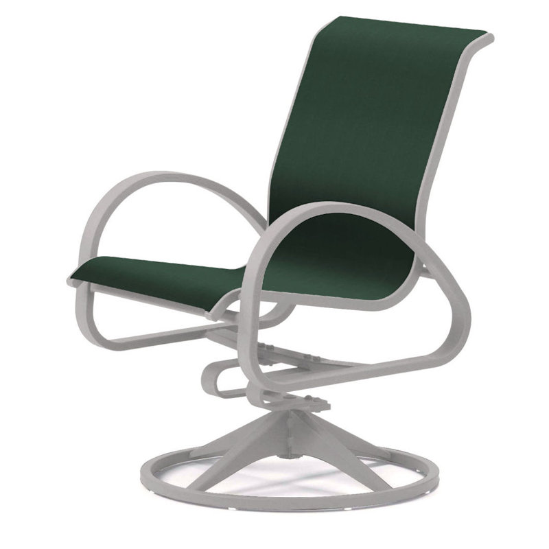 Aruba 1 Outdoor Dining Armchair, Textured Graphite, Forest Forest Green 22D Sunbrella®