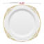 Assiettes plates rondes jetables en plastique blanc et doré (26 cm) - 120 assiettes-297570153