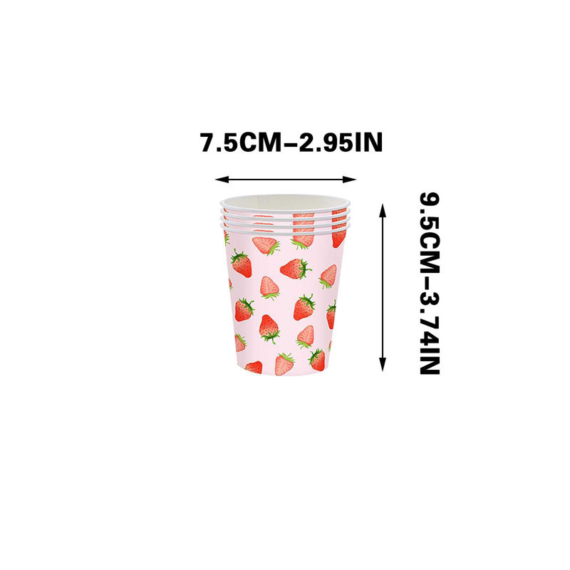 Ensemble de vaisselle jetable Strawberry Party, de profondeur