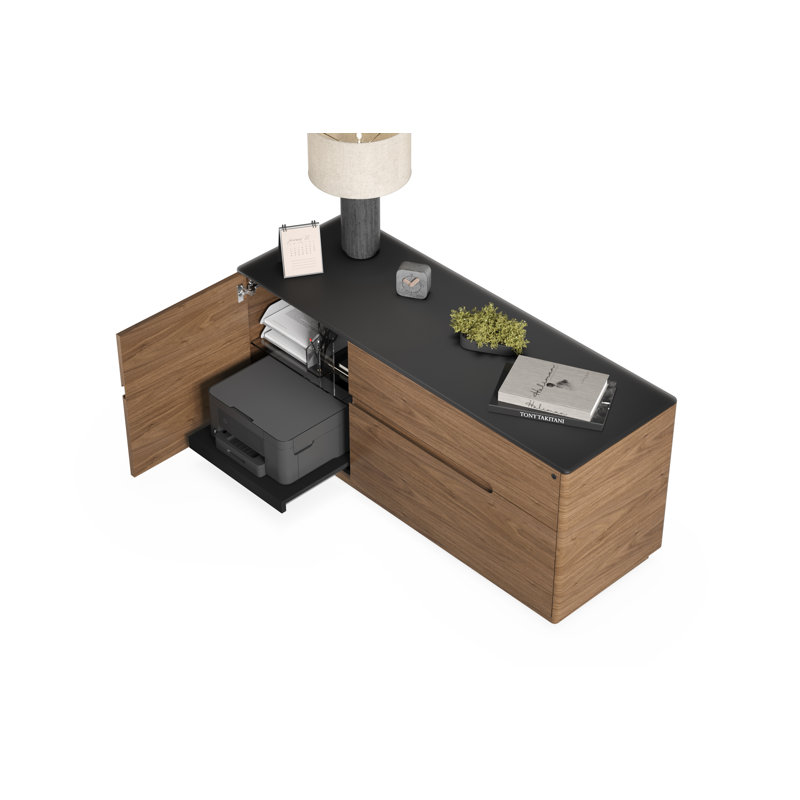 Luma 2 - Drawer File Cabinet, Walnut/Black