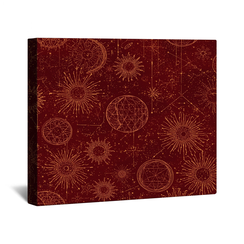 Toile d'art en ligne astronomique, 16 x 16 inches