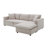 Comfortable Polyester Sectional Sofa with Movable Ottoman and Sturdy Frame-109279841