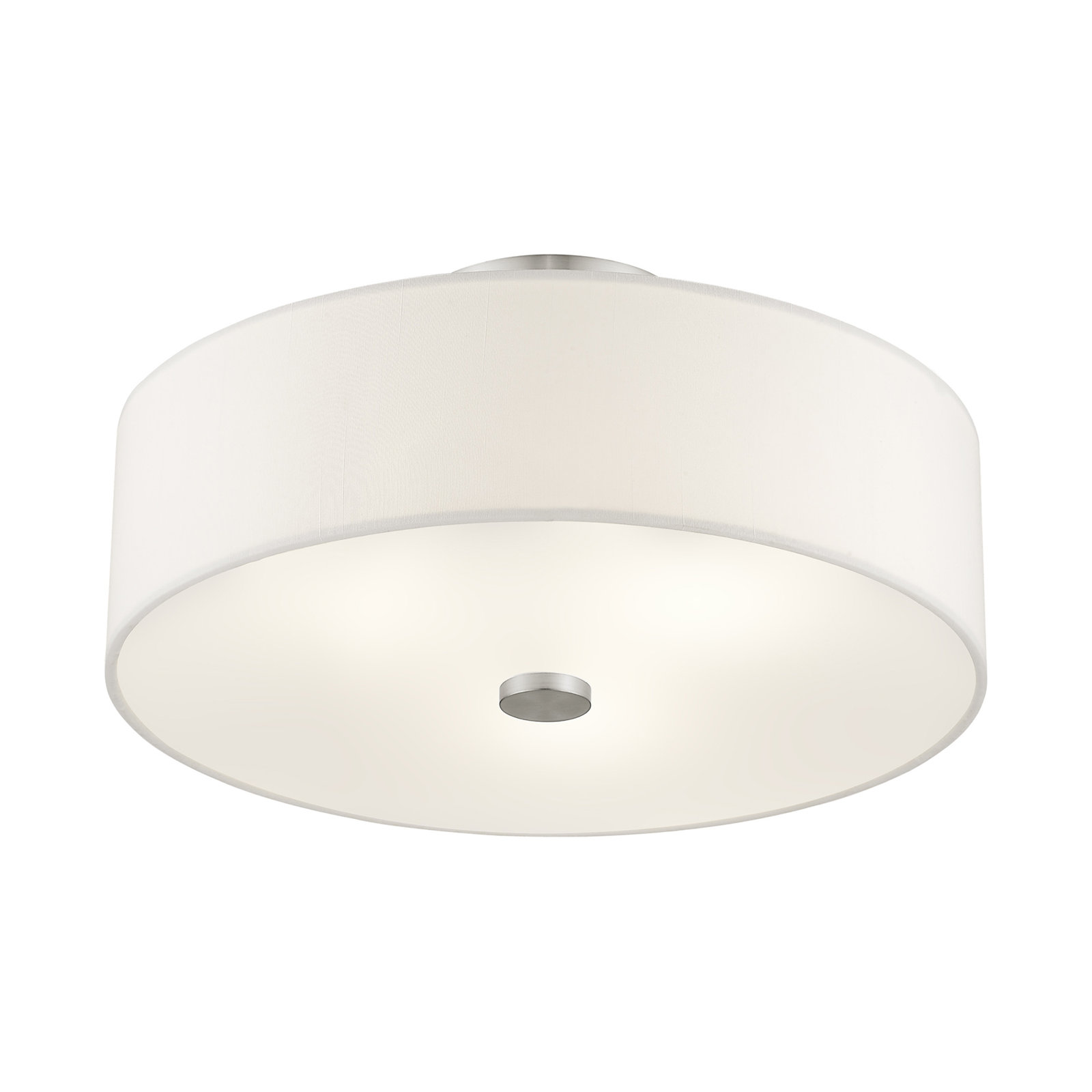 Flaire 3-Light Semi Flush Mount, Brushed Nickel, 7.75" H x 15" W x 15" D