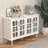 Gurbachan 47.6-inch Antique Sideboard with Adjustable Shelves and 4 Glass Doors-1543578602
