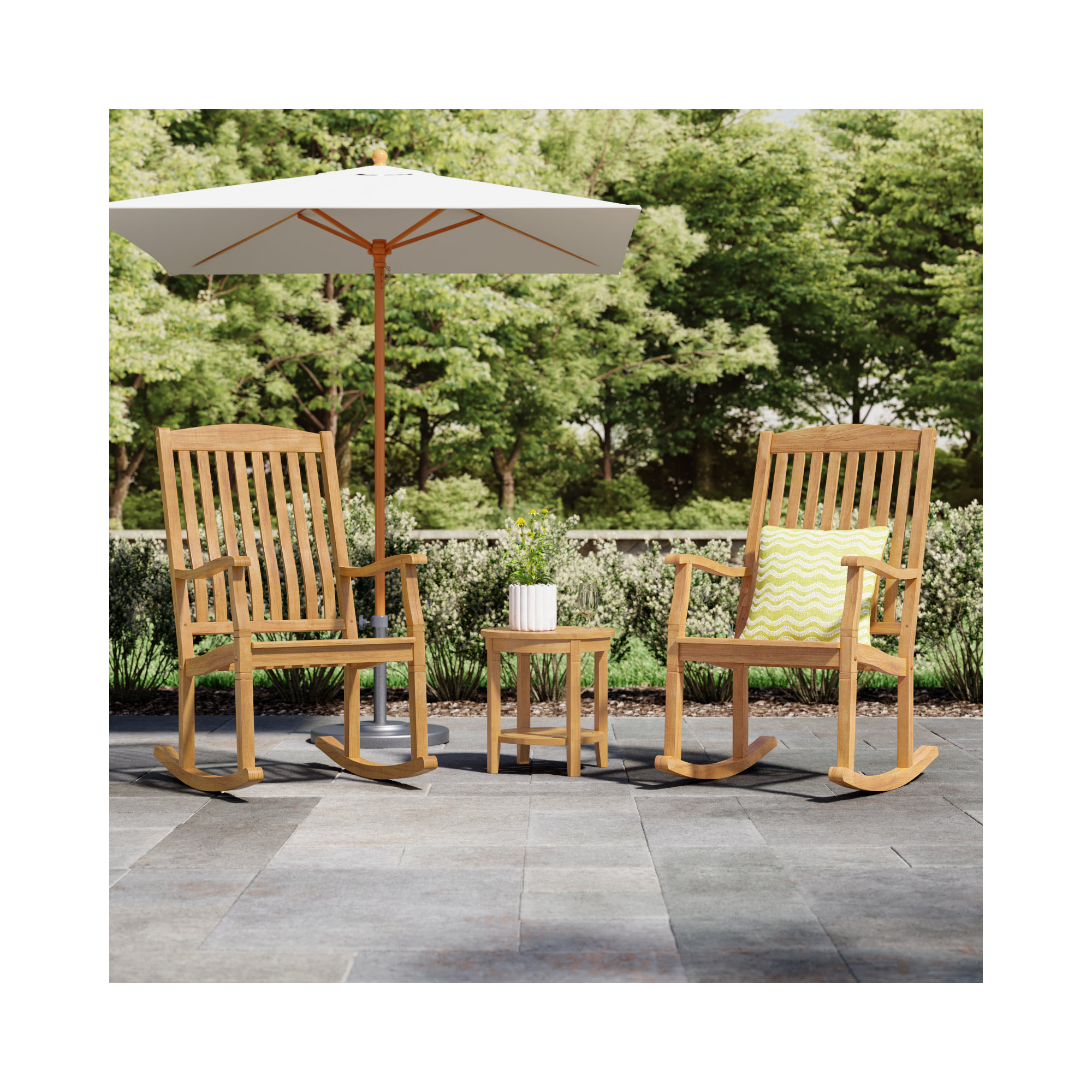 Sawyer 2-Person Teak Outdoor Seating Group, Natural