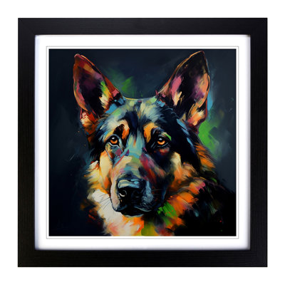 German Shepherd Expressionism - Framed Print