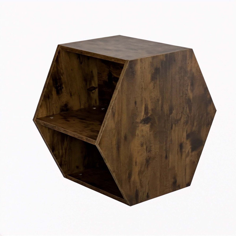 Table d'appoint hexagonale 23,62 po (1 pièce), Brun antique