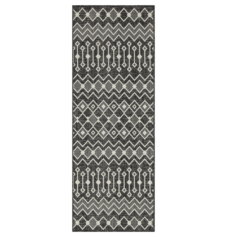 Bodhi 2'7" x 7'3" Rectangular Geometric Area Rug with Tribal Pattern