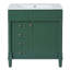 Meuble-lavabo sur pied 30 po avec lavabo, armoire de rangement autoportante avec porte à fermeture douce, 2 tiroirs-126770917