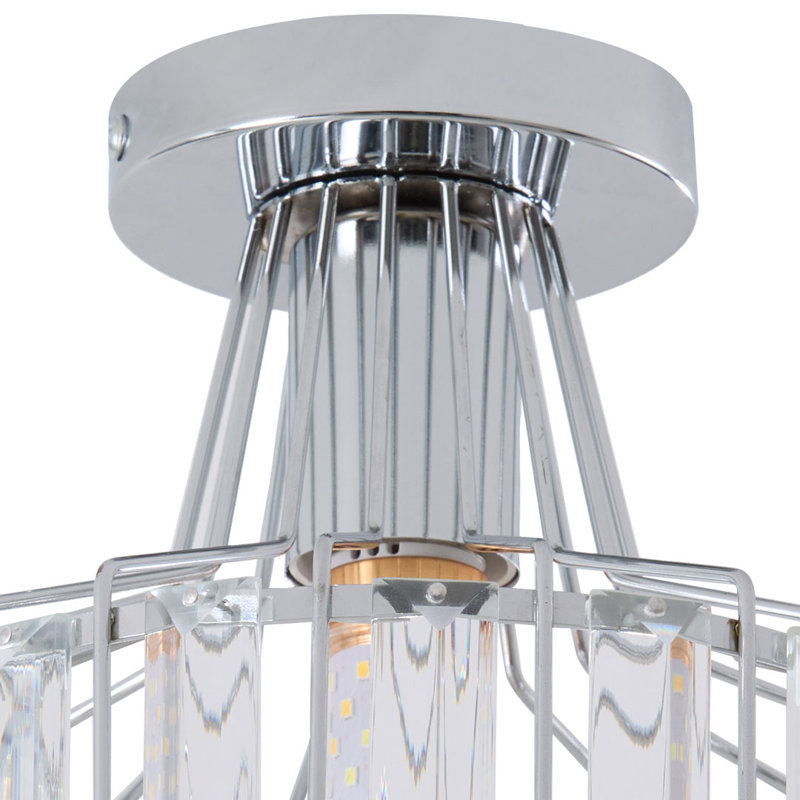 Crystal Semi Flush Mount, Silver