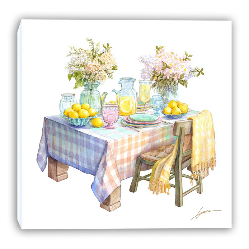 «Lemon Garden Brunch», art mural sur toile tendue, 12"W x 12"H x 1"D