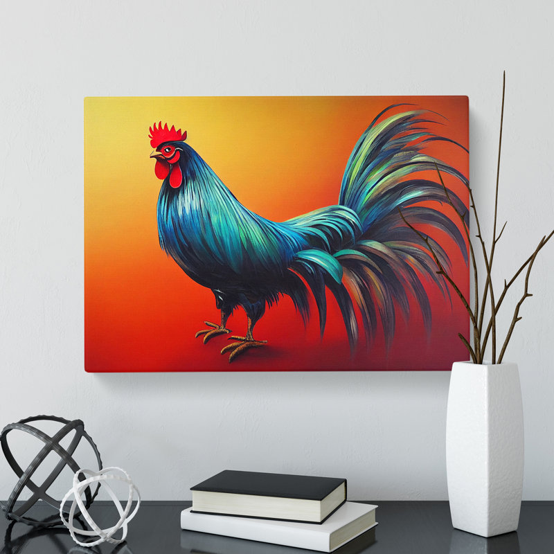 Bold Rooster - Wrapped Canvas, 40cm H x 60cm W x 3cm D