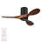 42 In. Black 3 Wood Blades Flush Mount Standard Ceiling Fan With Dc Motor And Remote