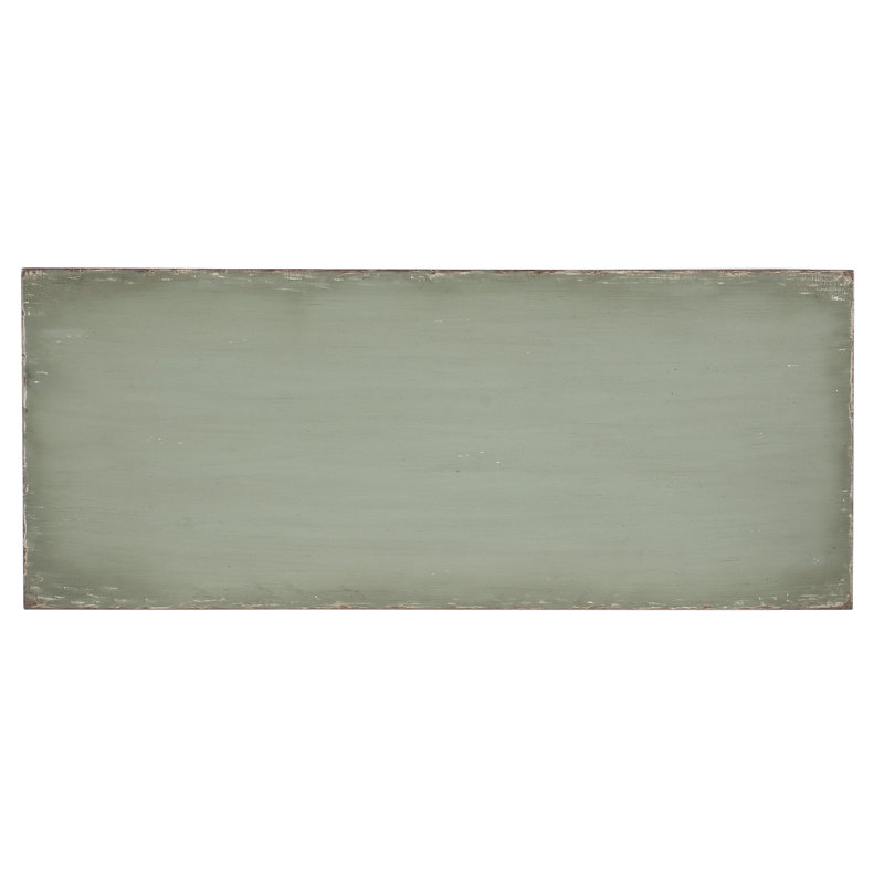 Verdigris Green 46" Maple Veneer 3-Drawer Accent Chest