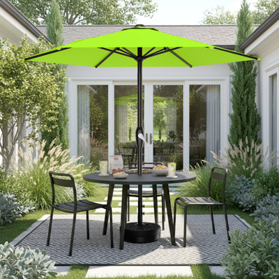  7.5FT Outdoor Patio Umbrella, Patio Umbrella, Metal Pole Umbrella with Push Button Crank