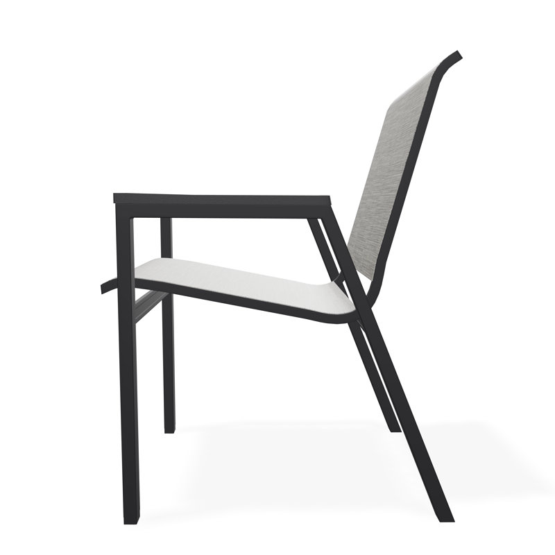 Bazza Outdoor Dining Chair, Storm, Black