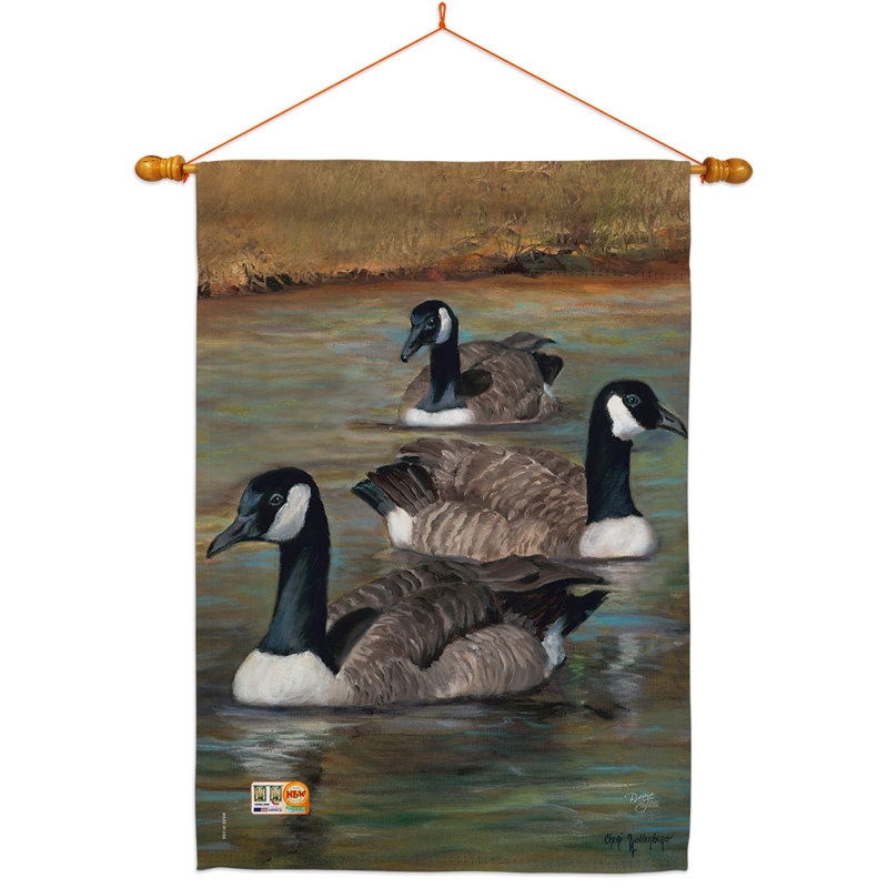 Oie de polyester à 2 faces 40 x 28 po Ensemble de drapeaux