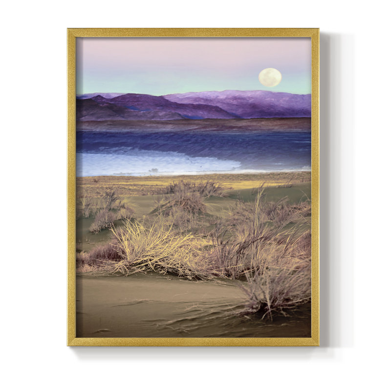 Moonrise, Namibia Framed Print - Solid Wood, Gold, 10" H x 8" W