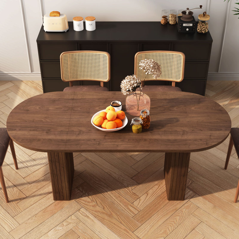 Dilakshan Oval 70.86'' L x 31.49'' W Dining Table, Walnut