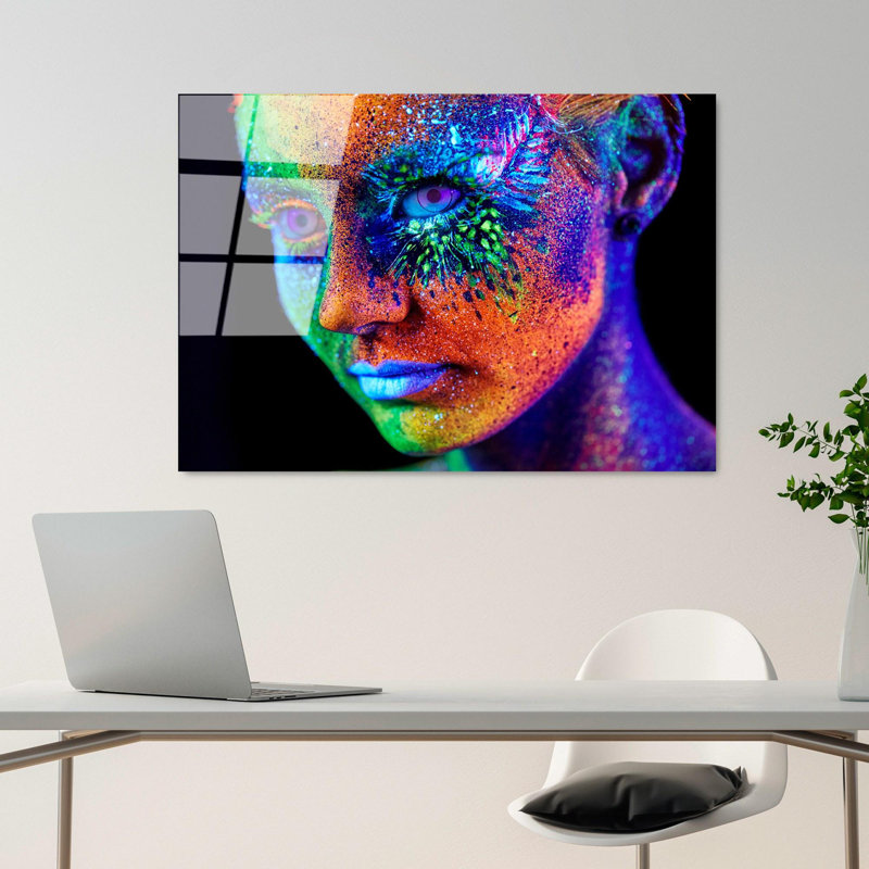 Superbe peinture murale en verre trempé 27,6 po x 39,4 po | 100% verre trempé, épaisseur: 0,16 pouce | Décoration élégante pour le salon ou le bureau, durable et facile à nettoyer, idée de cadeau parfaite