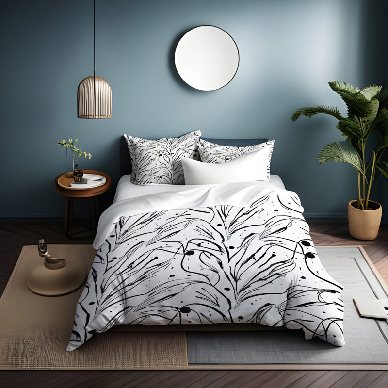 Polyester Abstract Duvet Cover, King Duvet Cover + 2 King Shams