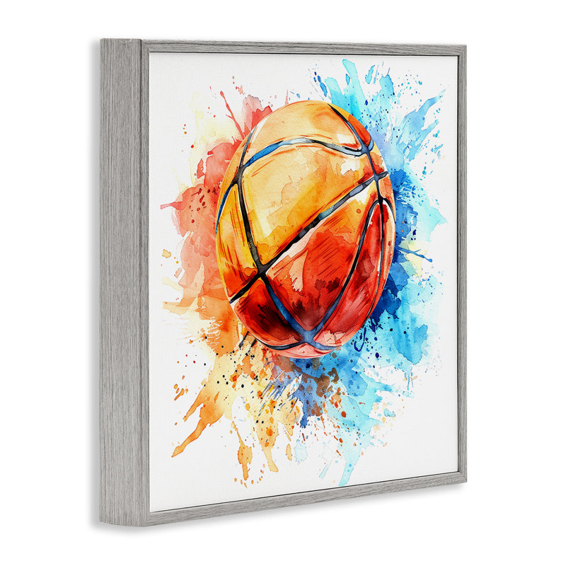 Basketball Chromatic Splash Giclee Art by LSR Design Studio, H 24 po x l 24 po, Estampe numérique Farmhouse