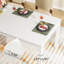Grande table de salle à manger rectangulaire blanche de 78 po pour meubles de salle à manger moderne de 6 à 8 personnes (table seulement)