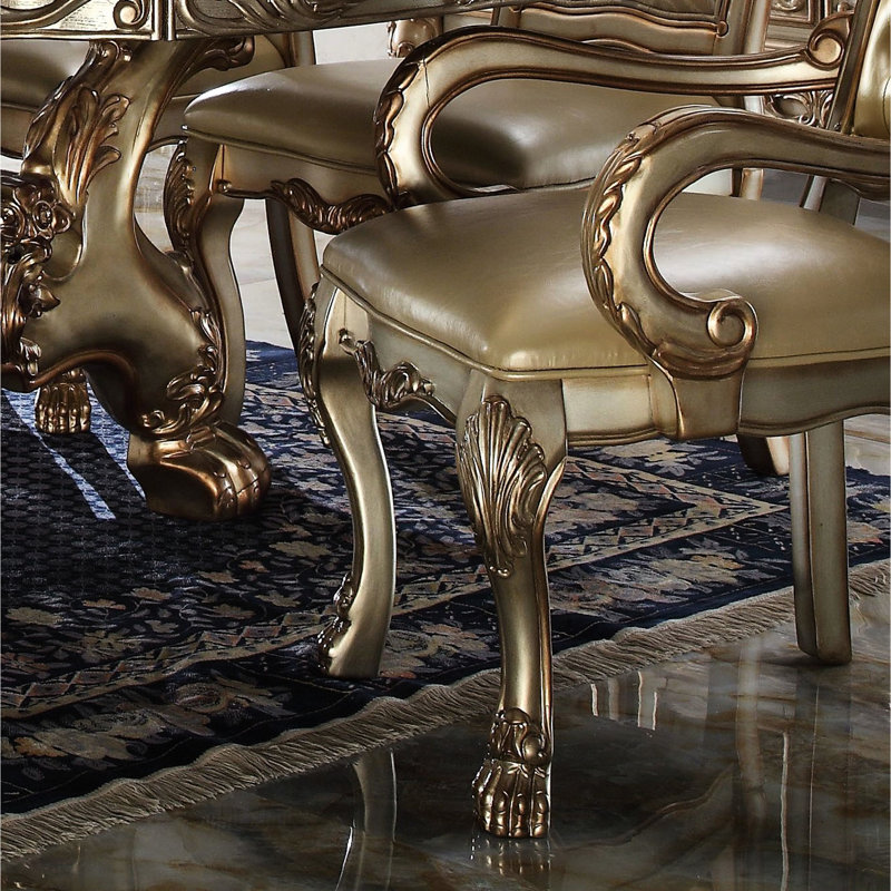 2 pièces de chaises d'appoint en os et en patine dorée - arche de siège lisse pour la relaxation, chaise rembourrée de 2 courbes élégantes