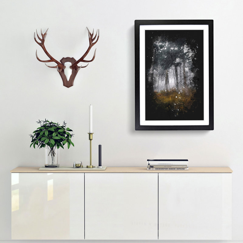 Forest in Russia - Picture Frame Graphic Art Print, 87cm H x 62cm W x 2cm D, Black Framed