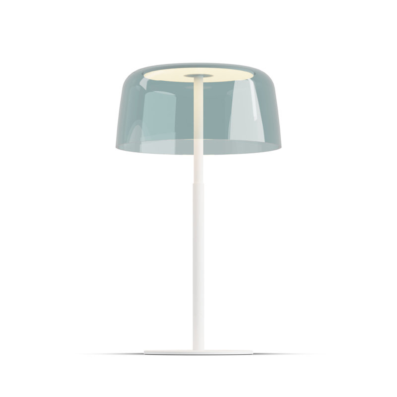 Yurei Desk Lamp, Matte White, Blue