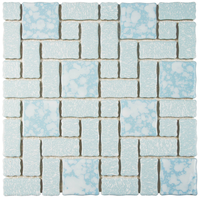 Academy Random Sized Straight Edge Porcelain Versailles Mosaic Wall & Floor Tile, Blue