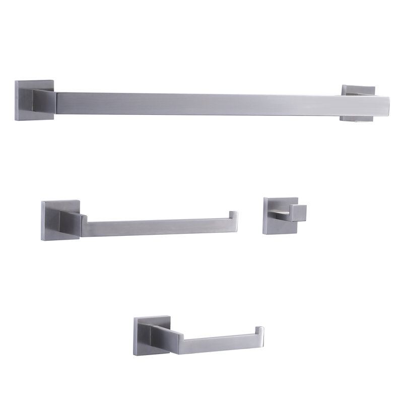 4 - Piece Bathroom Hardware Set, Brushed Nickel