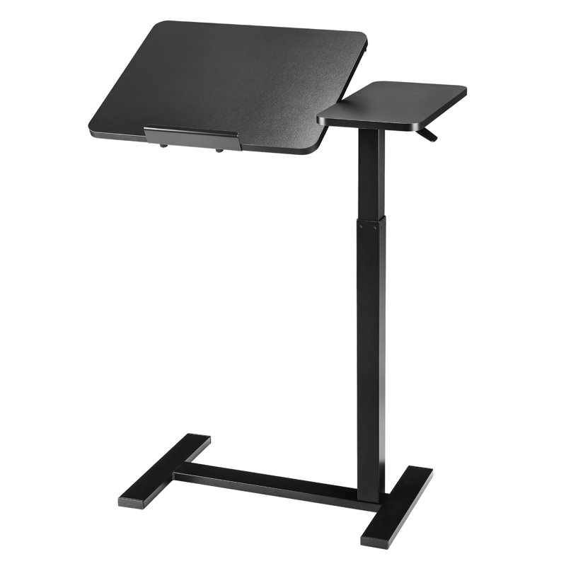 Table de bout mobile de type C à hauteur réglable moderne, table d'appoint rabattable Couch, Noir