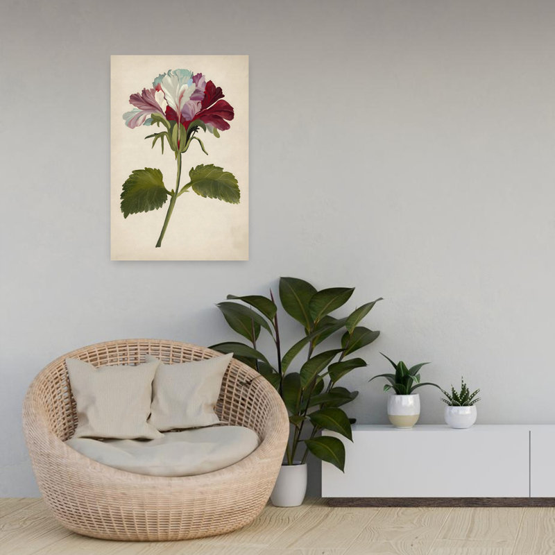 Art contemporain, art floral abstrait rétro, H 24 po x l 16 po