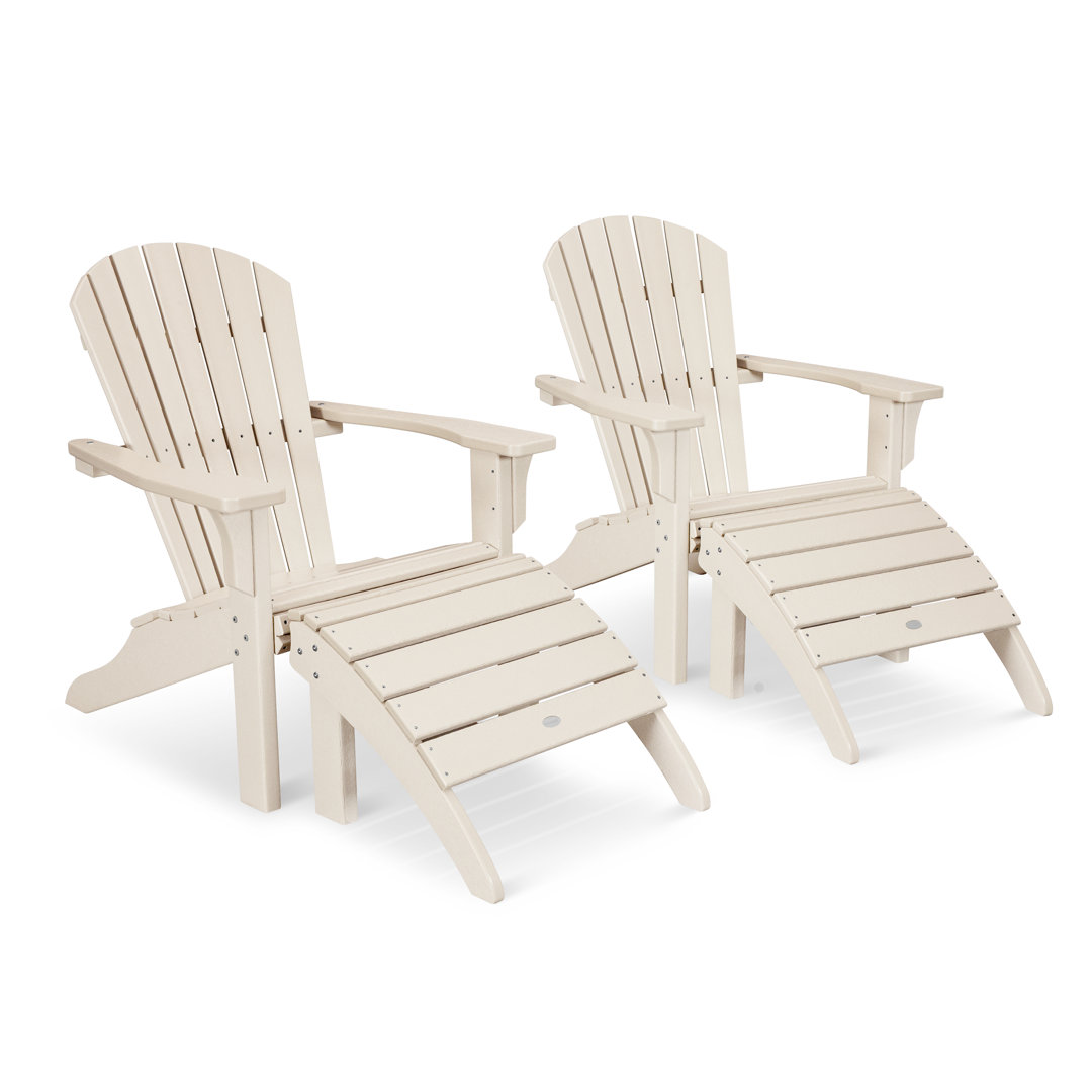 POLYWOOD Seashell Adirondack Set with Ottomans POLYWOOD® 